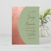 Kupfer Terracotta & Sage Green Minimalistische Hoc Einladung (Stehend Vorderseite)
