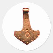 Kupfer Thammer Hammer weiß kleine runde Aufkleber (Vorderseite)