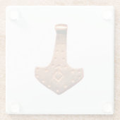 Kupfer Thammer Untersetzer aus weißem Glas (Rückseite)