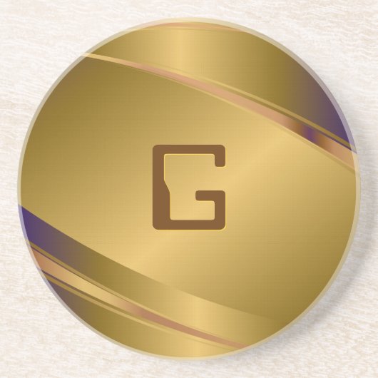 Kupfer-Tint-Metallic-Look-Stainless-Steel-Muster Getränkeuntersetzer (Vorne)