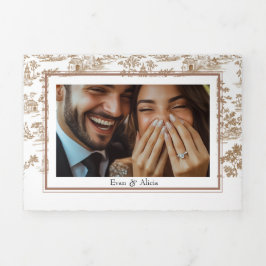 Kupfer-Toile, Dreifache Hochzeit Dreifach Gefaltete Karte