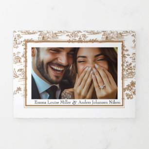 Kupfer-Toile, dreiteilige Hochzeit Dreifach Gefaltete Karte