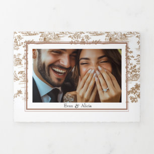 Kupfer-Toile, dreiteilige Hochzeit Dreifach Gefaltete Karte