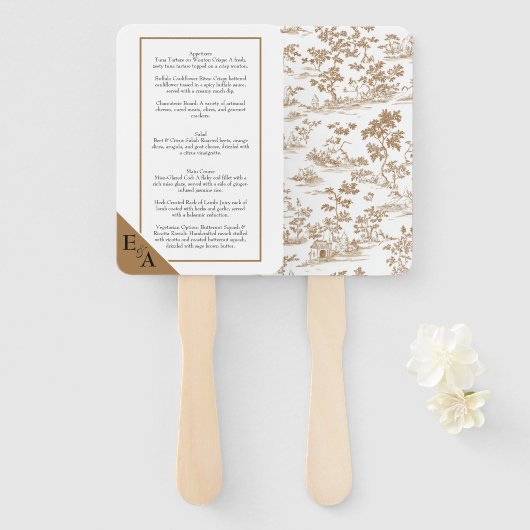 Kupfer Toile / Mocha Mousse Menü Fächer (Vorne und Hinten)