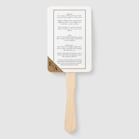 Kupfer Toile / Mocha Mousse Menü Fächer (Vorderseite)