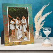 Kupfer Türkis Blau Orange Braun Textur Foto Fotoplatte (Seite)