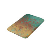 Kupfer Türkis Blau Orangenbraun Textur Badematte (Schrägansicht)