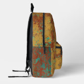 Kupfer Türkis Blau Orangenbraun Textur Bedruckter Rucksack (Links)