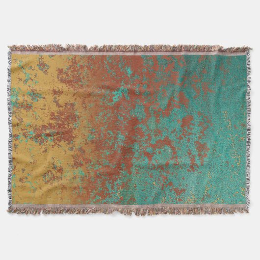 Kupfer Türkis Blau Orangenbraun Textur Decke (Vorderseite)