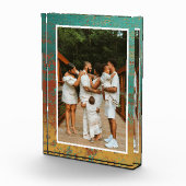 Kupfer Türkis Blau Orangenbraun Textur Fotoblock (Rechts)