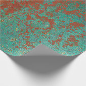 Kupfer Türkis Blau Orangenbraun Textur Geschenkpapier (Ecke)