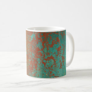 Kupfer Türkis Blau Orangenbraun Textur Kaffeetasse