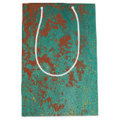 Kupfer Türkis Blau Orangenbraun Textur Mittlere Geschenktüte (Vorderseite)