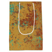 Kupfer Türkis Blau Orangenbraun Textur Mittlere Geschenktüte (Rückseite)