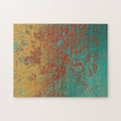 Kupfer Türkis Blau Orangenbraun Textur Puzzle (Horizontal)
