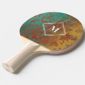 Kupfer Türkis-Metallisches Monogramm Tischtennis Tischtennis Schläger (Vorderseite)