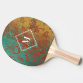 Kupfer Türkis-Metallisches Monogramm Tischtennis Tischtennis Schläger (Seitenansicht)