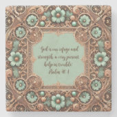 Kupfer türkisfarbene Fillagree Rahmen anpassbar Steinuntersetzer (Vorderseite)