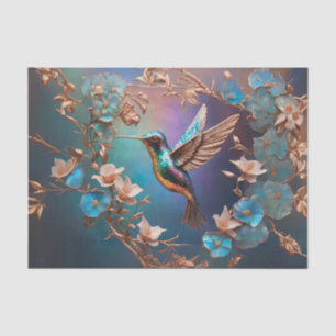 Kupfer und Abalone Hummingbird l Decoupage Gewebe Seidenpapier
