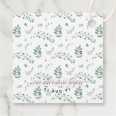 Kupfer- und Aquarellgrün 🌿 Gastgeschenk Hochzeit Geschenkanhänger (Rückseite)