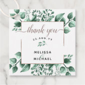 Kupfer- und Aquarellgrün 🌿 Gastgeschenk Hochzeit Geschenkanhänger (Vorderseite)