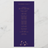 Kupfer und blau florale moderne Hochzeitsfeier Programm (Rückseite)