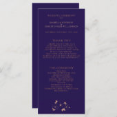 Kupfer und blau florale moderne Hochzeitsfeier Programm (Vorne/Hinten)