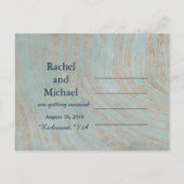 Kupfer und Blauer Marmor Save the Date Ankündigungspostkarte (Rückseite)