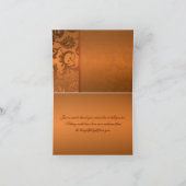 Kupfer und braune Damaske Danke Karte (Innenseite)