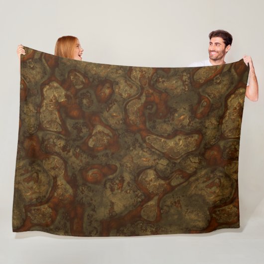 Kupfer und Bronzestein Abstrakt Fleecedecke (Beispiel)