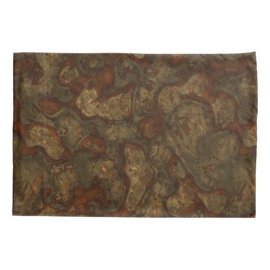 Kupfer und Bronzestein Abstrakt Kissenbezug (Rückseite)