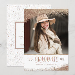 Kupfer und Gold Glitzer Pinselskriptprüfung Einladung