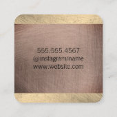 Kupfer und Gold (Imitate) Quadratische Visitenkarte (Rückseite)