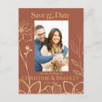 Kupfer und Gold Save the Date Foto