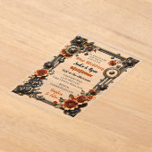 Kupfer und Gold Steampunk Gothic Themed Wedding Acryleinladungen (Ablage )
