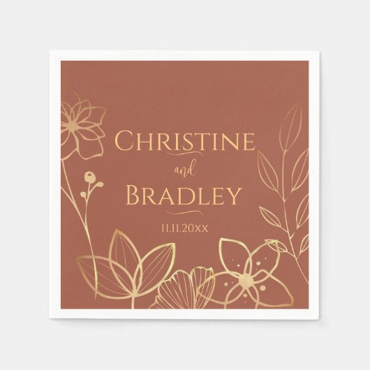 Kupfer- und Goldhochzeit Serviette (Vorderseite)