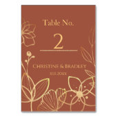 Kupfer- und Goldhochzeit Tischnummer (Rückseite)