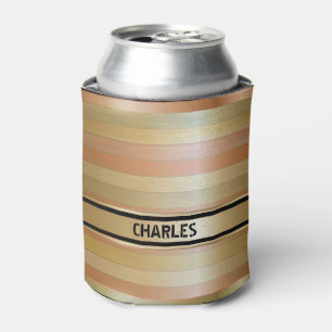 Kupfer- und Goldstreifen mit Monogramm Dosenkühler