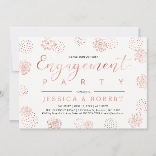 Kupfer und Grau | Einfache Partei des modernen Eng Einladung (Vorderseite)