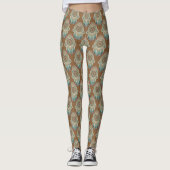 Kupfer und Jade Green Hamsa Hands Leggings (Vorderseite)