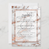 Kupfer und Marmor Hochzeit kühne Eleganz Einladung (Vorderseite)