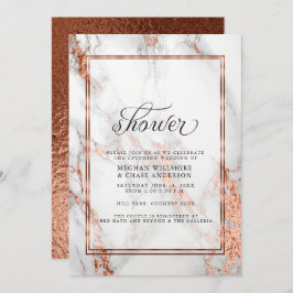 Kupfer und Marmor Hochzeit kühne Eleganz Einladung