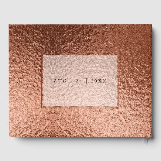 Kupfer und Marmor Hochzeit kühne Eleganz Gästebuch (Rückseite)