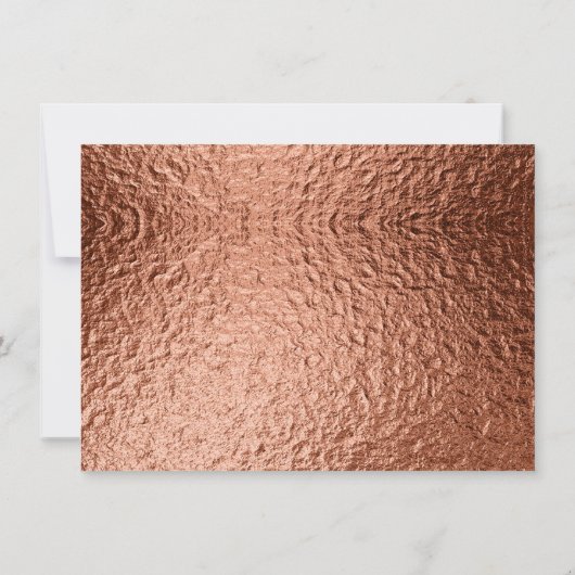 Kupfer und Marmor Hochzeit kühne Eleganz Save The Date (Rückseite)