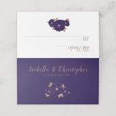 Kupfer und Mitternachtsblau Blütenblume Moderne Ho Platzkarte (Außenseite Aufgefaltet)