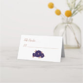 Kupfer und Mitternachtsblau Blütenblume Moderne Ho Platzkarte (Rückseite)