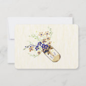 Kupfer und Navy Wild Blume Mason Jar RSVP Karte (Rückseite)
