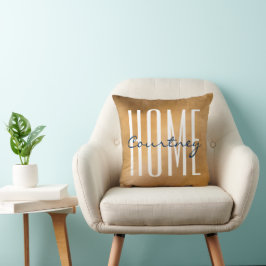 Kupfer und Navy Zuhause - Ihr Name Throw Pillows Kissen