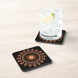 Kupfer- und Schwarz-Mandala-Muster 1 Untersetzer