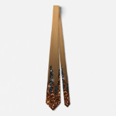 Kupfer und Schwarzer Glitzer Necktie Krawatte (Vorderseite)